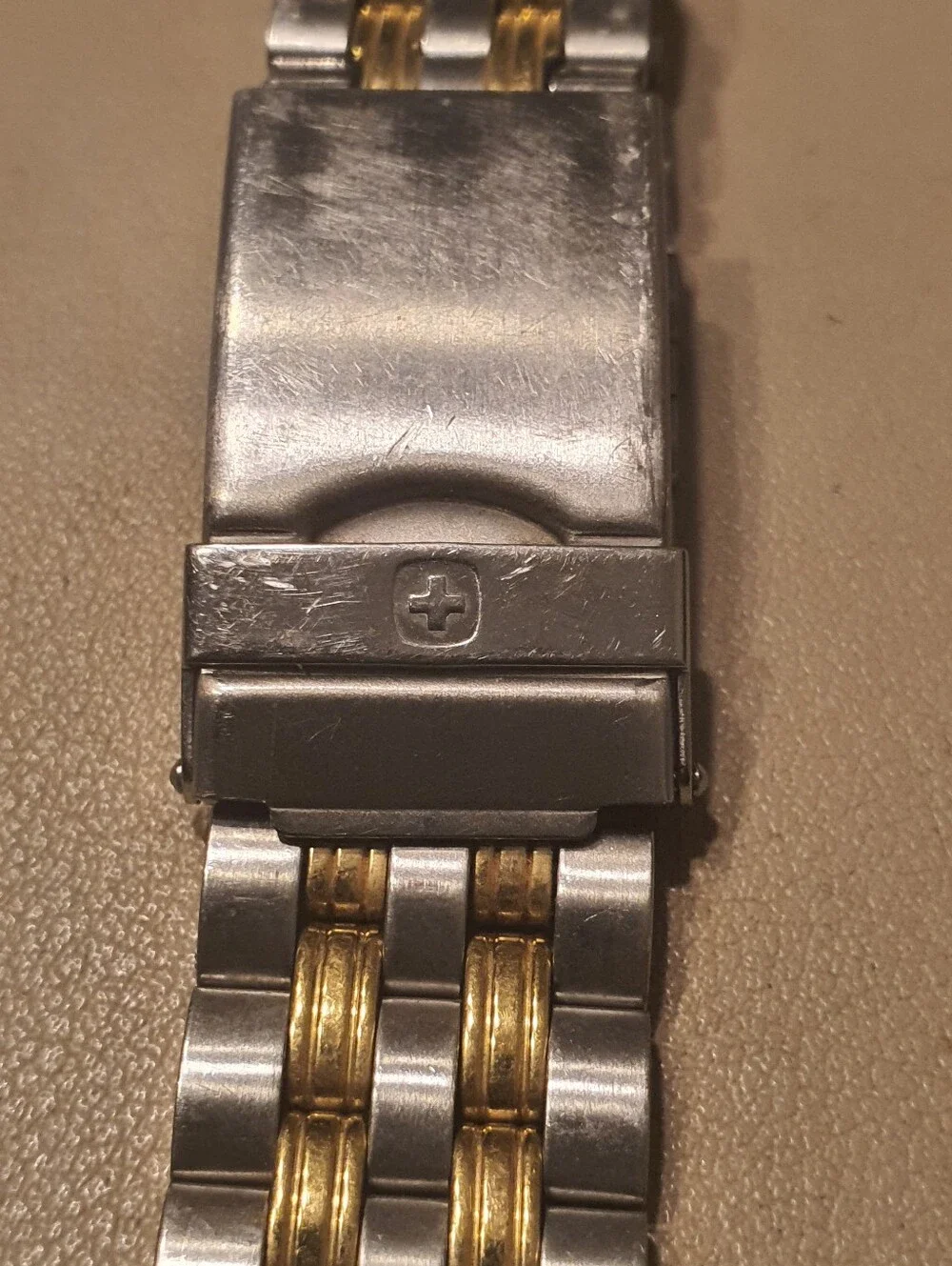 Wenger Swiss Miltary Two-Tone Stainless Steel Men's Watch w/Date For Band Repair